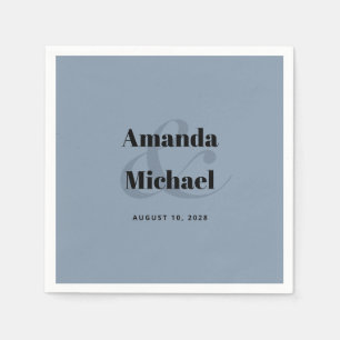 Einfache Hochzeit in Dusty Blue Moderne Minimalist Serviette