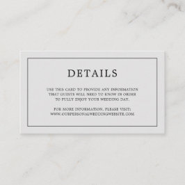 Einfache Hochzeit in hellgrauem Monogramm Begleitkarte