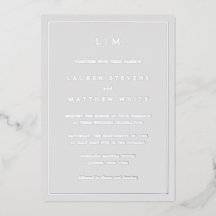 Einfache Hochzeit in hellgrauem Monogramm