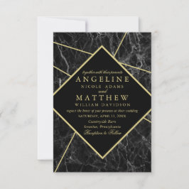Einfache Hochzeit in modernen Imitaten Einladung