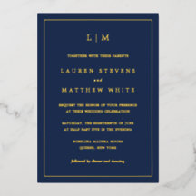 Einfache Hochzeit in Navy Blue Monogram