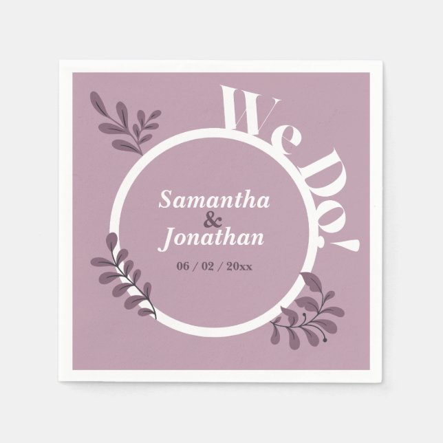Einfache Hochzeit in Rosa Serviette (Vorderseite)