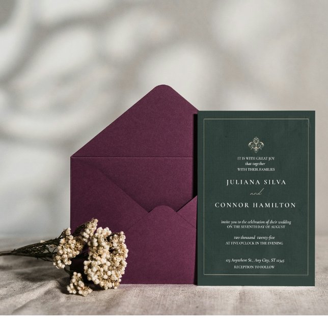 einfache Hochzeit, klassische Monogramm Hochzeit,  Einladung (Von Creator hochgeladen)