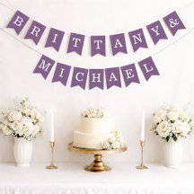 Einfache Hochzeit Lila Braut- und Bauernamen