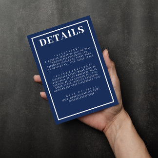 Einfache Hochzeit mit blauem Grenzblatt Begleitkarte