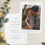 Einfache Hochzeit mit Blauer Typografie-Foto Save The Date<br><div class="desc">Dieses einfache, stilvolle moderne Foto Hochzeit speichern Sie das Datum flache Vorlage zeigt Ihre Namen, Datum und Hochzeitslokale unter Ihrem Foto. Die Standardform ist eine scharfe Ecke, aber abgerundete Ecken funktionieren auch mit diesem Design wunderbar. Versuchen Sie also, beide Ecken im Bearbeitungsmodus zu sehen, was Ihrem extravaganten zutrifft! Sie können...</div>