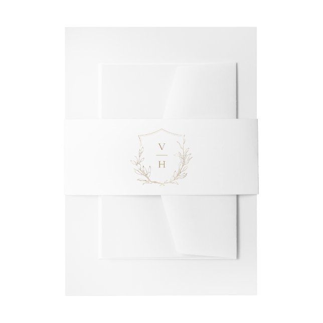 Einfache Hochzeit mit botanischem Wappen Einladungsbanderole (Vorderseite Beispiel)
