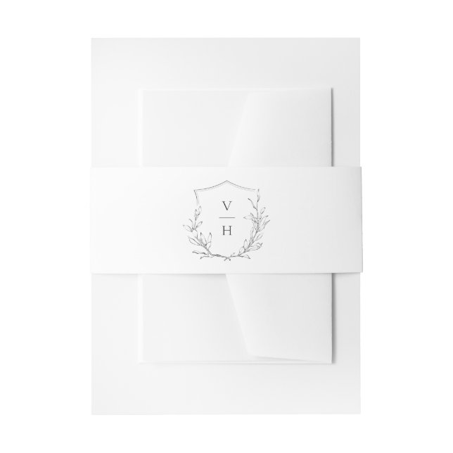 Einfache Hochzeit mit botanischem Wappen Einladungsbanderole (Vorderseite Beispiel)