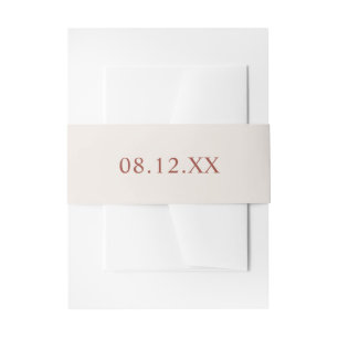 Einfache Hochzeit mit Creme und Terracotta Einladungsbanderole