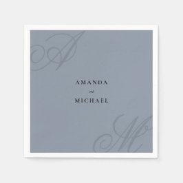 Einfache Hochzeit mit dunkelblauer Elegant Serviette