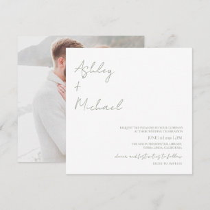 Einfache Hochzeit mit modernem Script Dress Code F Einladung