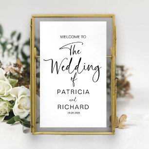 Einfache Hochzeit mit moderner Kalligrafie Poster