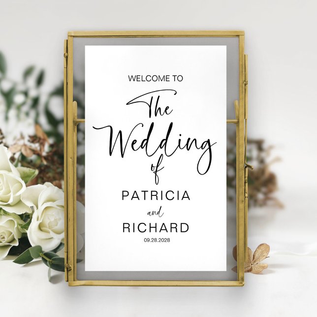 Einfache Hochzeit mit moderner Kalligrafie Poster (Von Creator hochgeladen)