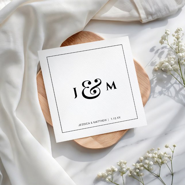 Einfache Hochzeit mit Monogramm Serviette (Von Creator hochgeladen)