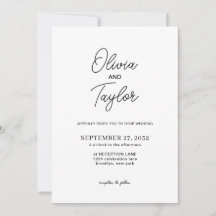 Einfache Hochzeit mit schwarzem und weißem Foto