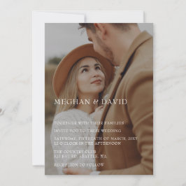 Einfache Hochzeit mit vollem Foto Einladung