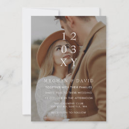 Einfache Hochzeit mit vollem Foto Einladung