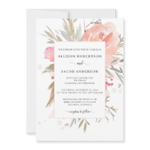 Einfache Hochzeit mit Wasserfarbe Rosa Blütenfarbe