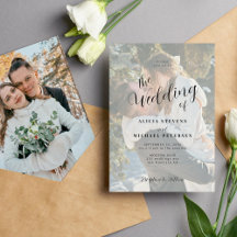 Einfache Hochzeit mit weißem Overlay-Foto
