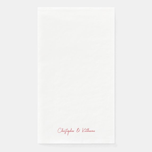 Einfache Hochzeit oder Urlaub im Roten Text Serviette (Vorderseite)