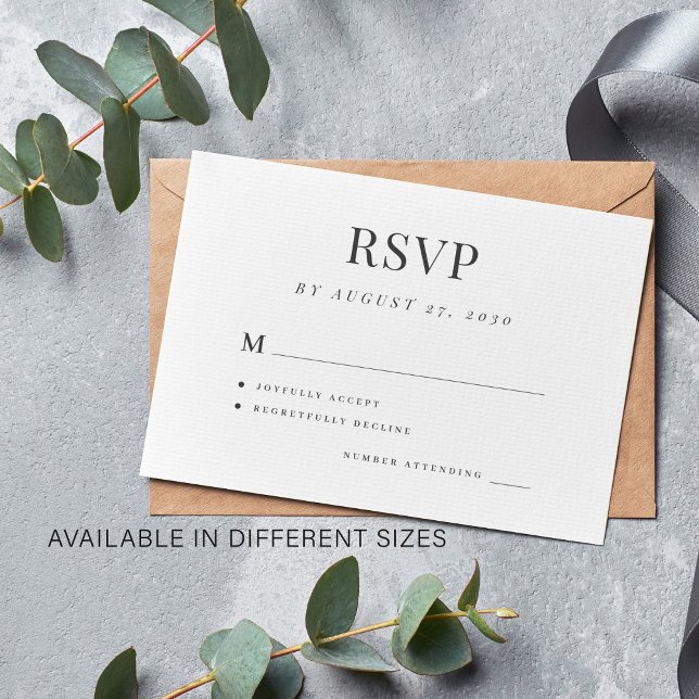 Einfache Hochzeit rsvp elegante Hochzeit Begleitkarte (Envelopes not included!)