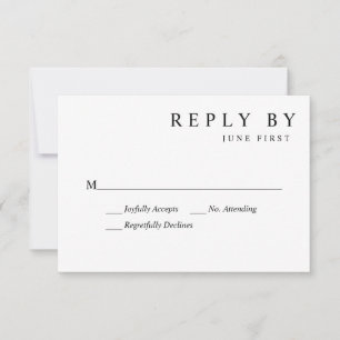 Einfache Hochzeit RSVP Karte