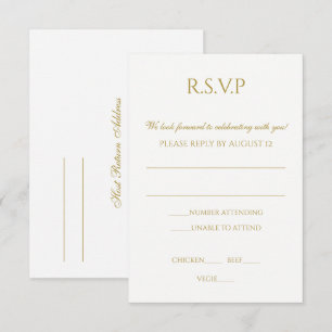 Einfache Hochzeit RSVP PostCard Einladung