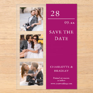Einfache Hochzeit Save The Date Foto Bild Acryleinladungen