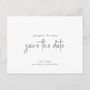 Einfache Hochzeit Save-the-Date-Postkarte Postkarte