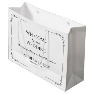 Einfache Hochzeit schwarz-weiß Große Geschenktüte