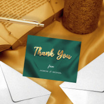 Einfache Hochzeit Smaragdgrün & Gold Schrift Klass