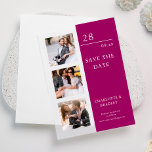 Einfache Hochzeit Speichern Sie das Foto Datum<br><div class="desc">Simple Wedding Save The Date Foto Picture Vellum Invitations enthält drei Ihrer Lieblings-Fotos mit dem Text "Save the Date" in eleganter,  moderner Schrift Typografie. Einfach,  modern und elegant für Ihre Hochzeitsfeier. Designed by ©2024 Evco Studio www.zazzle.com/store/evcostudioo</div>