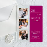 Einfache Hochzeit Speichern Sie das Foto Datum Acryleinladungen<br><div class="desc">Simple Wedding Save The Date Foto Picture Wedding Acrylic Invitations bietet drei Ihrer Lieblings-Fotos mit dem Text "Save the Date" in eleganter,  moderner Schrift-Typografie. Einfach,  modern und elegant für Ihre Hochzeitsfeier. Designed by ©2024 Evco Studio www.zazzle.com/store/evcostudioo</div>