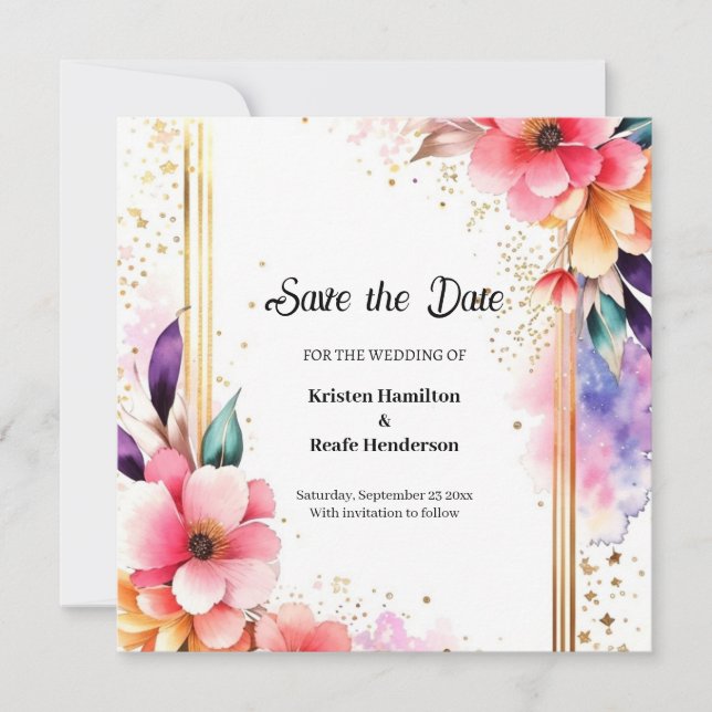 Einfache Hochzeit Speichern Sie die Datumskarte Save The Date (Vorderseite)