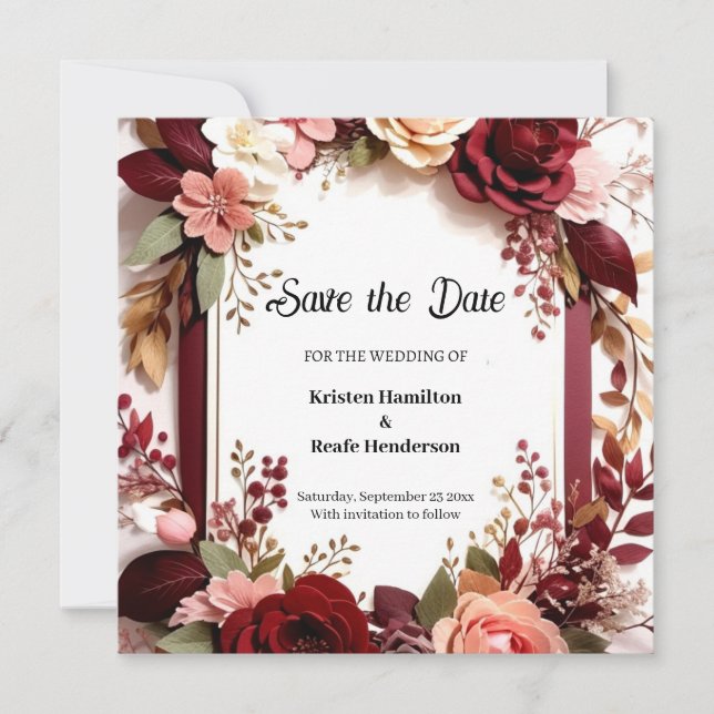 Einfache Hochzeit Speichern Sie die Datumskarte Save The Date (Vorderseite)