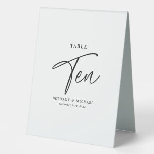 Einfache Hochzeit Tischnummer 10 Zentimeter Zeiche Tischaufsteller