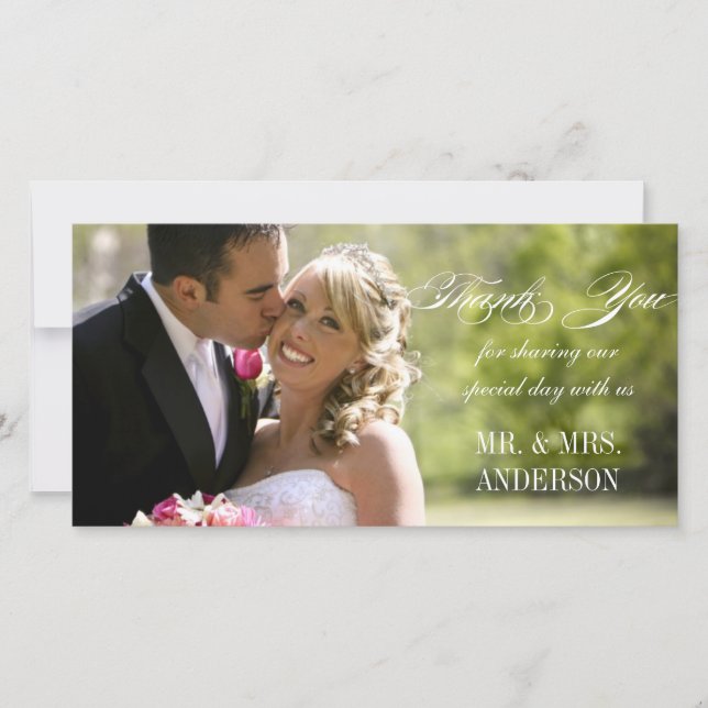 Einfache Hochzeit Vielen Dank Dankeskarte (Vorderseite)