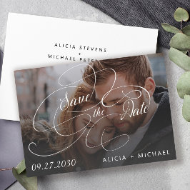 Einfache Hochzeit von Foto-Kalligraphie Save The Date