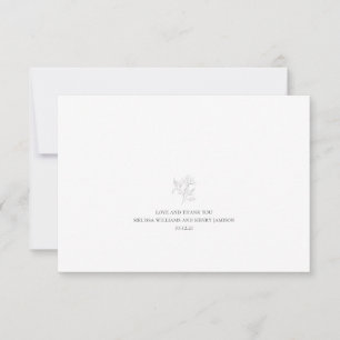 Einfache Hochzeit von Grau und Weiß Dankeskarte