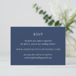 Einfache Hochzeit von Marine und Cream RSVP Karte