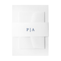 Einfache Hochzeit von Navy Blue und White Monogram