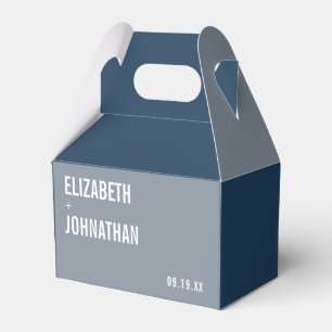 Einfache Hochzeit von Navy und Dusty Blue Typograf Geschenkschachtel