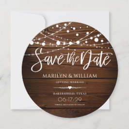 Einfache Hochzeit von rustikalem Holz und Streiche Save The Date