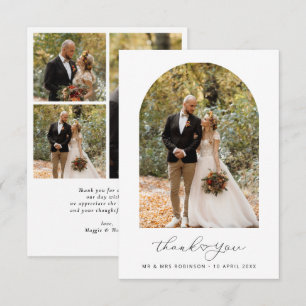 Einfache Hochzeit von Skript-Foto Dankeskarte