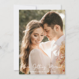 Einfache Hochzeit Wir werden heiraten Foto Einladung