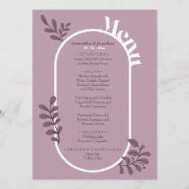 Einfache Hochzeitkarte für Rosa Menükarte