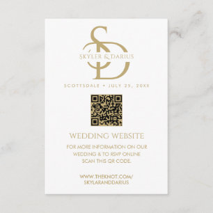 Einfache Hochzeitmonogramm Hochladen Foto QR Code Begleitkarte