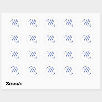 Einfache Hochzeitmonogramm Runder Aufkleber