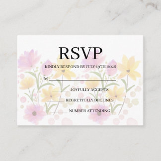 Einfache Hochzeits-RSVP-Beilagekarte Begleitkarte