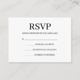 Einfache Hochzeits-RSVP-Beilagekarte Begleitkarte